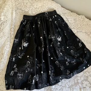 Nameless black skirt with illustrations